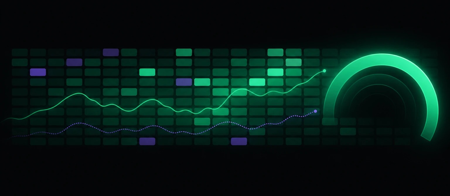 Rising crypto candlestick chart illustration